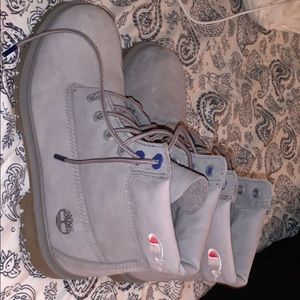 grey champion timberland boots
